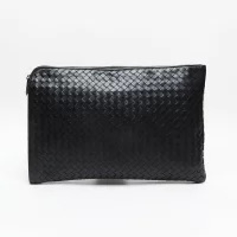 Bottega Veneta Intrecciato Clutch Bag Black